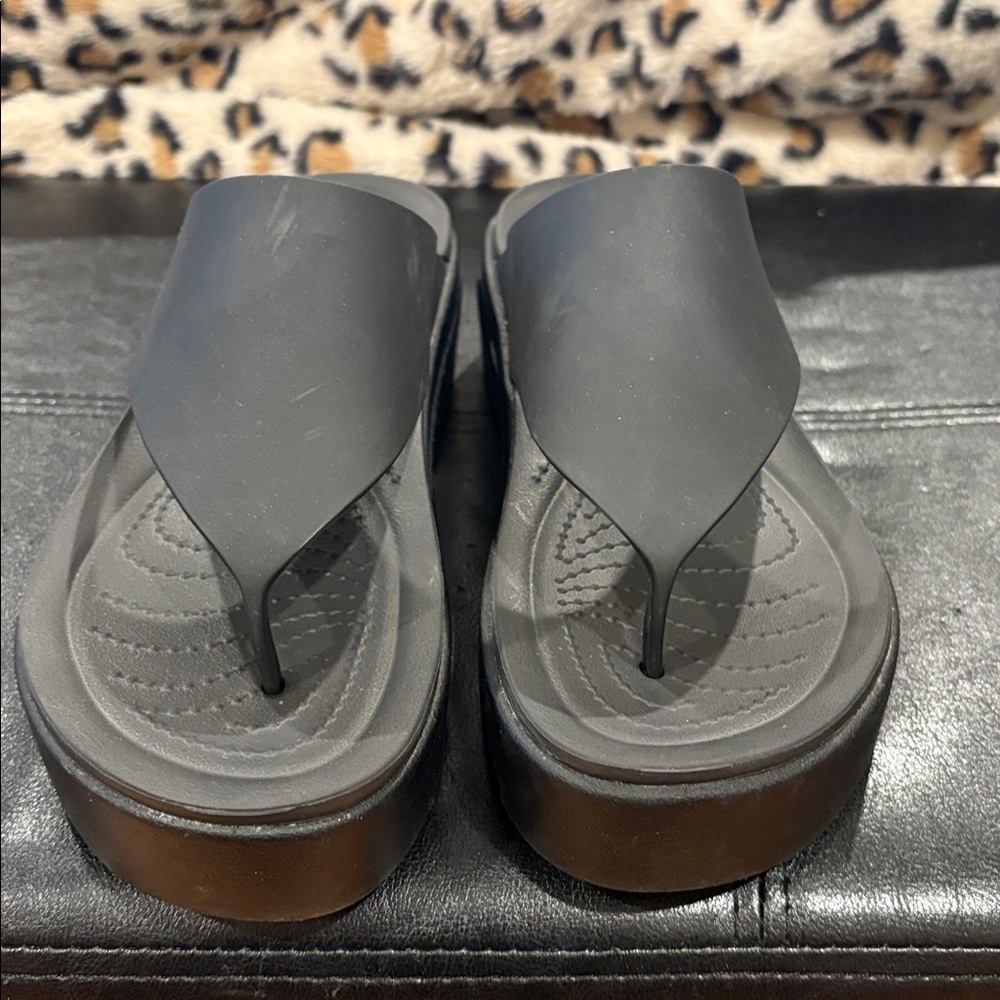 CROCS Black Platform Flip-Flops